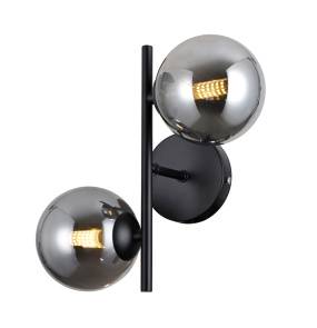 Kinkiet Erimida WL-2244-2-BL oprawa w kolorze czarnym z dymionymi kloszami ITALUX