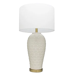 Lampa stołowa MURCIA T01033BR-WH oprawa mosiężna COSMOLight