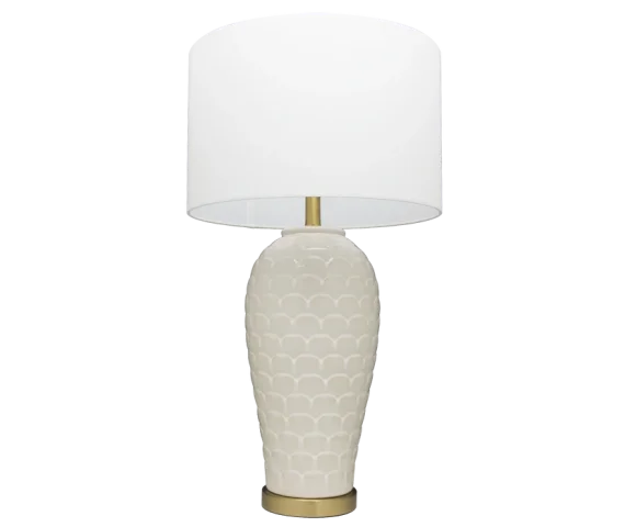 Lampa stołowa MURCIA T01033BR-WH oprawa mosiężna COSMOLight