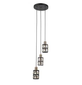 Lampa wisząca Menfi PND-44236-3-BK-GD oprawa w kolorze czerni i mosiądzu ITALUX
