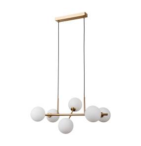 Lampa wisząca Mirellio PND-66463-6-HB oprawa w kolorze czerni i miodowego mosiądzu ITALUX