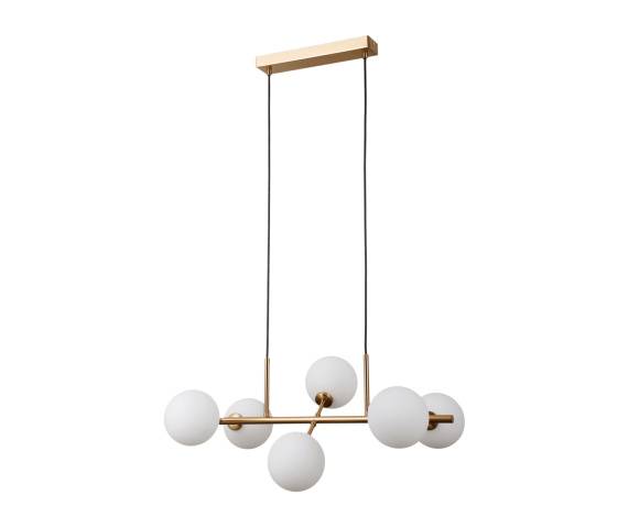Lampa wisząca Mirellio PND-66463-6-HB oprawa w kolorze czerni i miodowego mosiądzu ITALUX