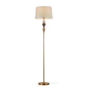 Lampa podłogowa Moren FL-84678A-AB oprawa w kolorze antycznego brązu z morelowym abażurem ITALUX
