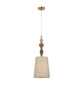 Lampa wisząca Moren PND-84678C-AB oprawa w kolorze antycznego brązu z morelowym abażurem ITALUX