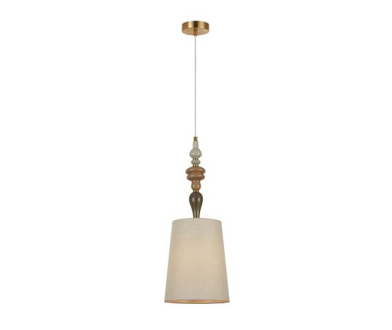 Lampa wisząca Moren PND-84678C-AB oprawa w kolorze antycznego brązu z morelowym abażurem ITALUX