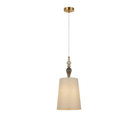 Lampa wisząca Moren PND-84678D-AB oprawa w kolorze antycznego brązu z morelowym abażurem ITALUX