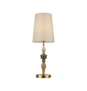 Lampa stołowa Moren TB-84678A-AB oprawa w kolorze antycznego brązu z morelowym abażurem ITALUX