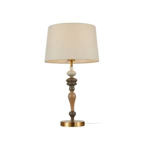 Lampa stołowa Moren TB-84678-AB oprawa w kolorze antycznego brązu z morelowym abażurem ITALUX