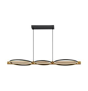 Lampa wisząca Natano PND-55362-40W-WO oprawa w kolorze czerni i drewna ITALUX