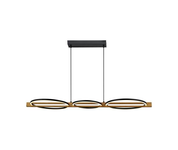 Lampa wisząca Natano PND-55362-40W-WO oprawa w kolorze czerni i drewna ITALUX
