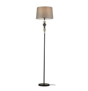 Lampa podłogowa Nerom FL-22374A-BK oprawa w kolorze czarnym z szarym abażurem ITALUX