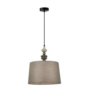 Lampa wisząca Nerom PND-22374B-BK oprawa w kolorze czarnym z szarym abażurem ITALUX