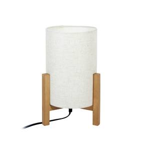 Lampa stołowa Ones TB-85930-M-WH-WO oprawa w kolorze drewna z białym abażurem ITALUX