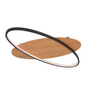 Lampa sufitowa Poraso PLF-93439-12W-WO oprawa w kolorze czerni i drewna ITALUX