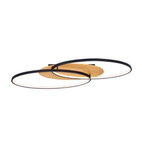 Lampa sufitowa Poraso PLF-93439-24W-WO oprawa w kolorze czerni i drewna ITALUX