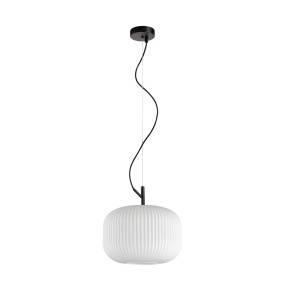 Lampa wisząca Rues PND-64536A-M-BL-OPA oprawa w kolorze czarnym z opalowym kloszem ITALUX