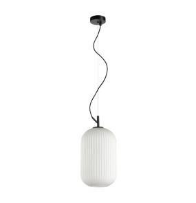 Lampa wisząca Rues PND-64536C-M-BL-OPA oprawa w kolorze czarnym z opalowym kloszem ITALUX