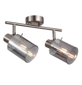 Listwa sufitowa Sardo SPL-5581-2-SC-SG oprawa w kolorze srebrnym z dymionymi kloszami ITALUX