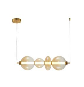 Lampa wisząca Sonte PND-24352-36W-AB-AMB oprawa w kolorze antycznego brązu z bursztynowymi kloszami ITALUX