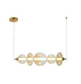 Lampa wisząca Sonte PND-24352-40W-AB-AMB oprawa w kolorze antycznego brązu z bursztynowymi kloszami ITALUX