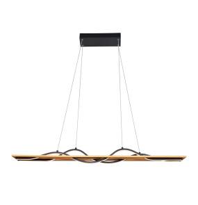 Lampa wisząca Conato PND-23848-30W-BK-GD oprawa w kolorze czerni i drewna ITALUX