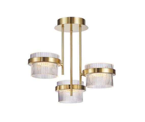 Lampa sufitowa Tiara PND-77362-3-24W-GD oprawa w kolorze złotym ITALUX