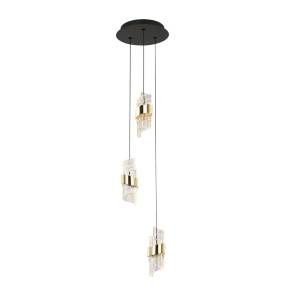 Lampa wisząca Tonga PND-26374-3-23W-3K-BK-GD oprawa w kolorze czerni i złota ITALUX