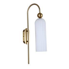 Kinkiet Piega LP-939/1W white oprawa w kolorze złotym z białym kloszem LIGHT PRESTIGE