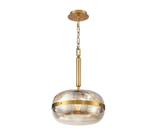 Lampa wisząca Nottingham oprawa w kolorze złota QN-NOTTINGHAM-1P-AB QUINTIESSE
