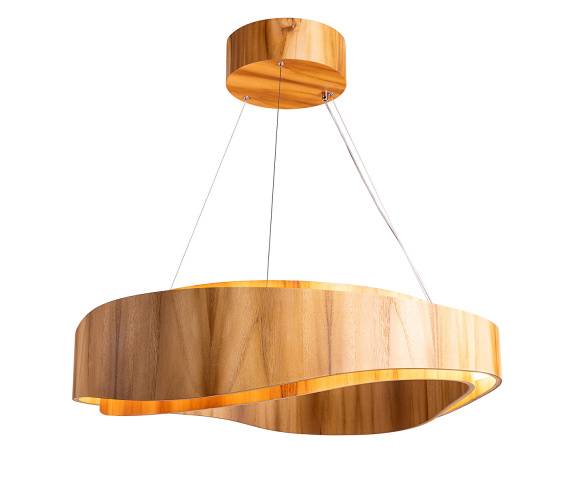 Lampa wisząca Horizon oprawa w kolorze drewna QN-HORIZON-RING-LED-80-TEAK QUINTIESSE
