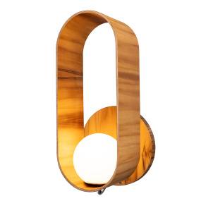 Kinkiet Sfera oprawa w kolorze drewnianym QN-SFERA-WB-L-TEAK QUINTIESSE