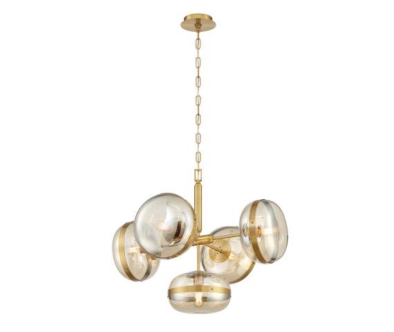 Lampa wisząca Nottingham oprawa w kolorze mosiężnym QN-NOTTINGHAM-5P-AB QUINTIESSE