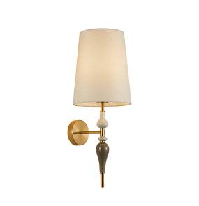 Kinkiet Moren WL-84678-AB oprawa w kolorze antycznego brązu z morelowym abażurem ITALUX