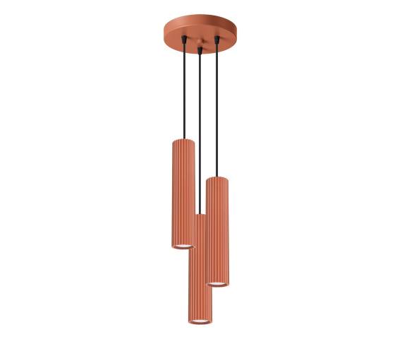 Lampa wisząca KARBON 3P SL.1633 oprawa w kolorze czerwonej ochry Sollux Lighting