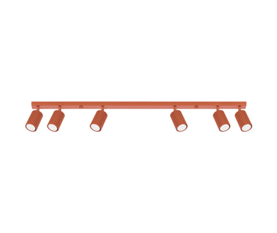 Listwa sufitowa KARBON 6L SL.1642 oprawa w kolorze czerwonej ochry Sollux Lighting