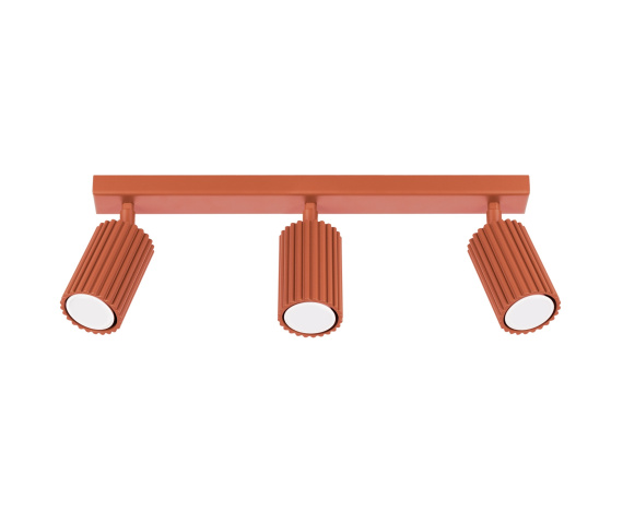 Listwa sufitowa KARBON 3L SL.1638 oprawa w kolorze czerwonej ochry Sollux Lighting