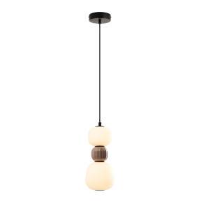 MAXLIGHT P0628 LAMPA WISZACA MODERN 13W, OPAL + MEDIUM BROWN