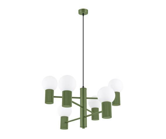 Żyrandol HALO 6 SL.1832 oprawa w kolorze oliwkowym Sollux Lighting