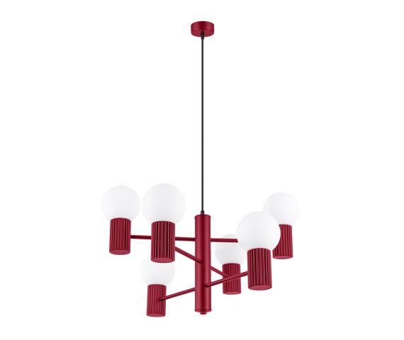 Żyrandol HALO 6 SL.1837 oprawa w kolorze burgundowym Sollux Lighting