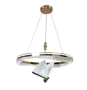 Lampa wisząca Marissa Cristal złota LED CCT