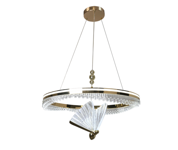 Lampa wisząca Marissa Cristal lampy_LP-2515/1P Cristal GD oprawa w kolorze złotym LIGHT PRESTIGE