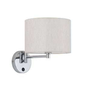 Kinkiet HOTEL MOOD 11781 oprawa w kolorze chromowym z kremowym abażurem NOWODVROSKI LIGHTING 