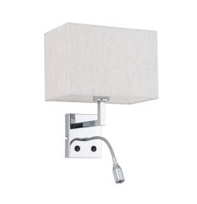 Kinkiet HOTEL MOOD LED 11785 oprawa chromowa z kremowym abażurem NOWODVORSKI LIGHTING