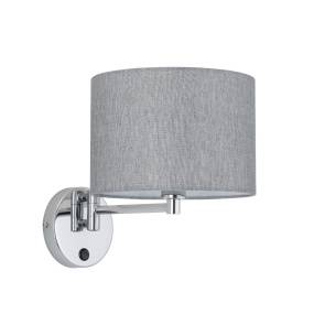 Kinkiet HOTEL MOOD oprwawa w kolorze chromowym z szarym abażurem NOWODVORSKI LIGHTING