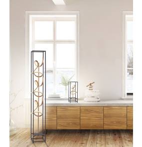 Lampa podłogowa SELINA 415-18 oprawa w kolorze czarnym i złotym ZUMA LINE by Paul Neuhaus