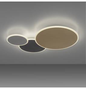 Lampa sufitowa Q-PIATO 8007-70 oprawa w kolorze czerni, złota, szarości ZUMA LIBE by Paul Neuhaus