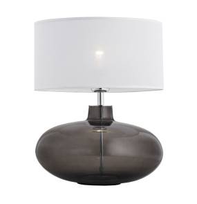 Lampa stołowa SEKWANA 3050 szklana dymiona oprawa z białym abażurem ARGON