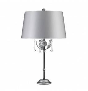 Lampa stołowa Amarilli AML/TL BLK/SIL Elstead Lighting czarno-srebrna oprawa w klasycznym stylu