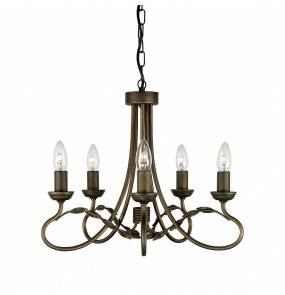 Żyrandol Olivia OV5-BLK-GOLD Elstead Lighting czarno-złota oprawa w rustykalnym stylu