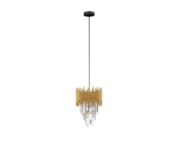 WYPRZEDAŻ Lampa wisząca MAGNOLIA 9824084 oprawa w kolorze czerni i złota LUCES EXCLUSIVAS